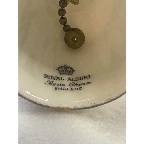 Heart Hand Bell Royal Albert Bone China England White Gold Edging Decor Elegant - Picture 6 of 7